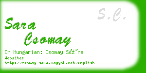 sara csomay business card